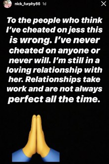 Nick Furphy's Instagram Story