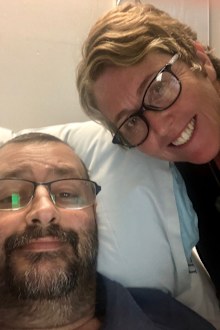 Jacqui has given up work to become her husband's full-time carer.