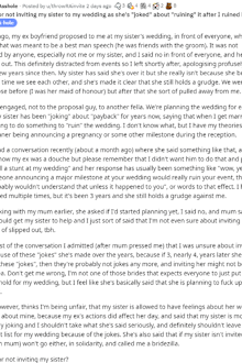 The bride-to-be has explained her problem on Reddit.