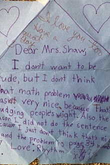 The girl later explained her response in a letter shared by US Today.