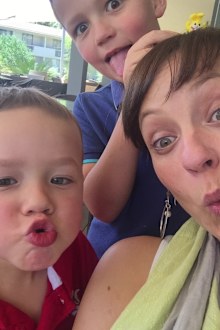 Liv and her two sons, Phoenix and Noah, in 2018