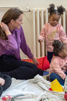 The Duchess spent time with twins Kamina and Kashay.