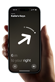 9PR: An Apple iPhone using Precision Finder to look for an Apple AirTag