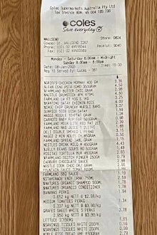 20-year-old Coles receipt