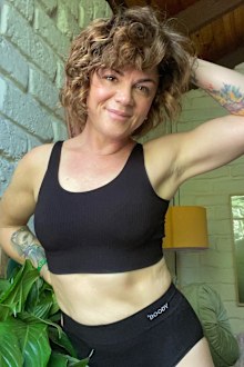 Em Rusciano poses in her underwear for a period-positive campaign with Boody.