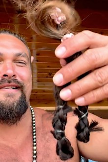Jason Momoa shaves off his signature long hair.