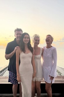The couple, who visited the Maldives 22 years ago after they tied the knot, took their daughters, Allegra and Giselle Overton, back to the luxury holiday spot