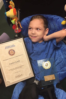 Carter was diagnosed early in life and wasn't expected to see his third birthday.