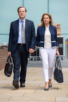Former Conservative MP Charlie Elphicke leaves Southwark Crown Court in London where he was found guilty of three counts of sexual assault.