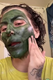 Chlorophyll face mask fail TikTok video