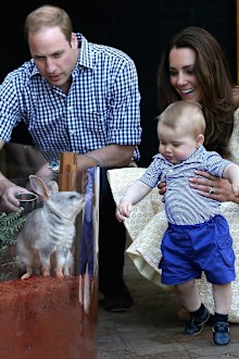 Prince George and the Duke and Duchess of Cambridge at Taronga Zoo in Sydney.