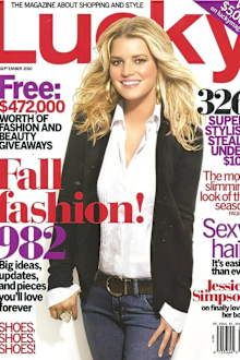 Cover of the September 2010 edition of Lucky magazine featuring Jessica Simpson. 