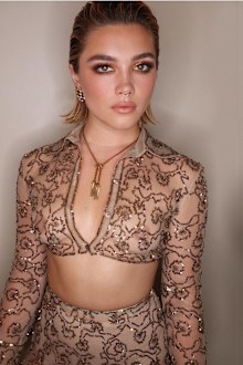 Florence Pugh stuns in sheer Valentino gown.