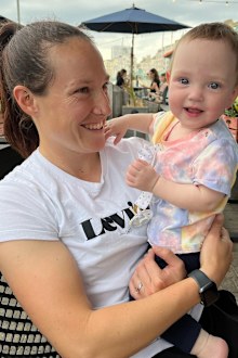 Megan Schutt with daughter Rylee, who was born three months premature.