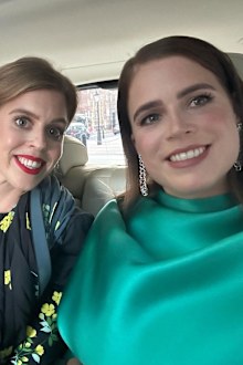 Princess Beatrice and Princess Eugenie in a selfie taken on the night of the 2023 Vogue World event in London.