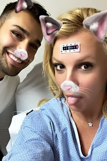 Britney Spears, Sam Asghari, hospital bed, selfie, injury, foot