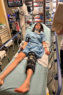 Nina Dobrev reveals she was hospitalised following a motorcycle. 