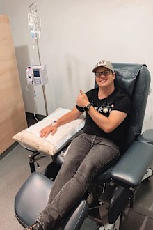 Johnny Ruffo updates fans as he undergoes chemotherapy treatment for brain cancer.