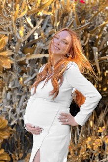 Lindsay Lohan celebrats her baby bump with during an intimate Baby Shower in New York. 