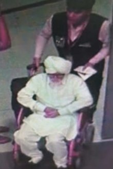 Security footage shows 32-year-old Jayesh Patel in a wheelchair.