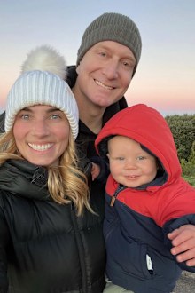 Simon Pryce, Lauren Hannaford and son Asher. 