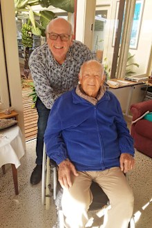 Frank Mawer with his son, Brian in June 2022.