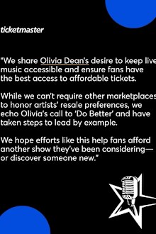 Ticketmaster has responded to Olivia Dean after resale price hike scandal