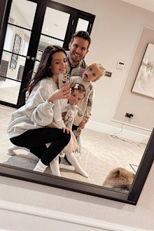 Former Geordie Shore star Gaz Beadle's wife Emma McVey with their kids Chester and Primrose.