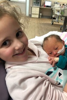 Grayson with his big sister Elliette