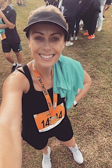 Sylvia Jeffreys runs a marathon