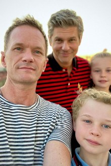 Neil Patrick Harris, husband David Burtka and twins Harper and Gideon.