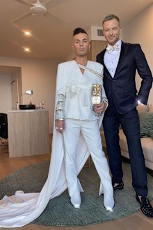 Anthony Callea and his husband Tim Campbell at the 2022 Logies.