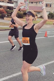 Sylvia Jeffreys runs a marathon
