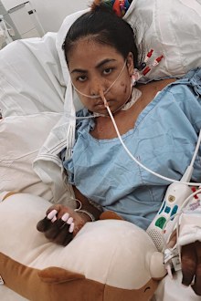 Juttima Chinnasri woke in hospital with black fingers and legs after a week on life support.