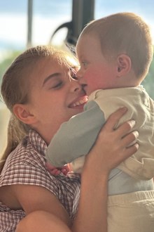 Lily Waegers with her little brother.
