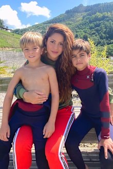 Shakira with sons Milan and Sasha.