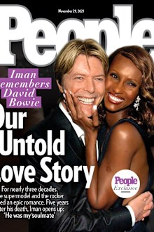 People magazine with David Bowie and Iman on cover