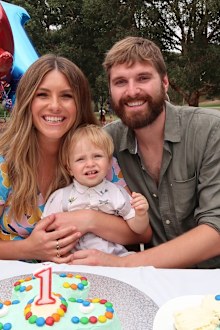 Natalia Cooper with husband and son