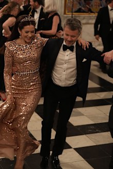Queen Mary at the Evening Party for Art and Culture alongside her husband, King Frederik