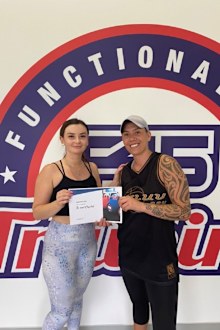 Te Crystal F45 challenge with sign