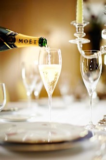 Moet and Chandon Imperial poured into a Champagne flute