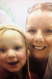 Teacher Kelly Tonna with Evie.