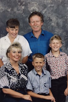 Karen and husband Andrew with their sons.