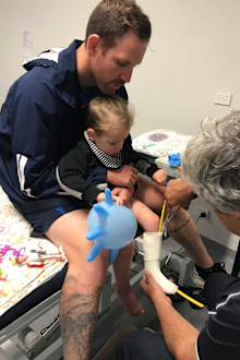Splints have helped to slow down and stabilise his movement.