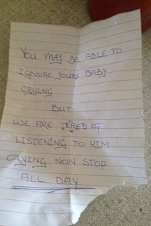 The note left in her mailbox. (Facebook)