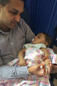 Kiveyn Nine Telethon as a baby with his dad