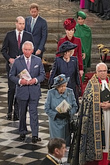 Harry and Meghan departing the Commonwealth Day service.