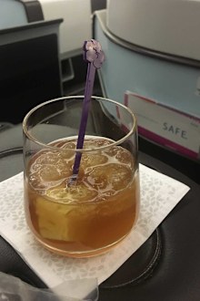 Hawaiian Airlines welcome mai tai drink