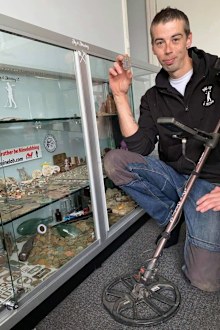 Luke Phillips, pictured with some of his finds at home in south western Victoria.