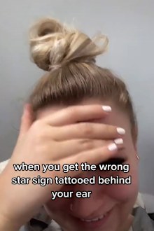 Katie Martin star sign tattoo fail